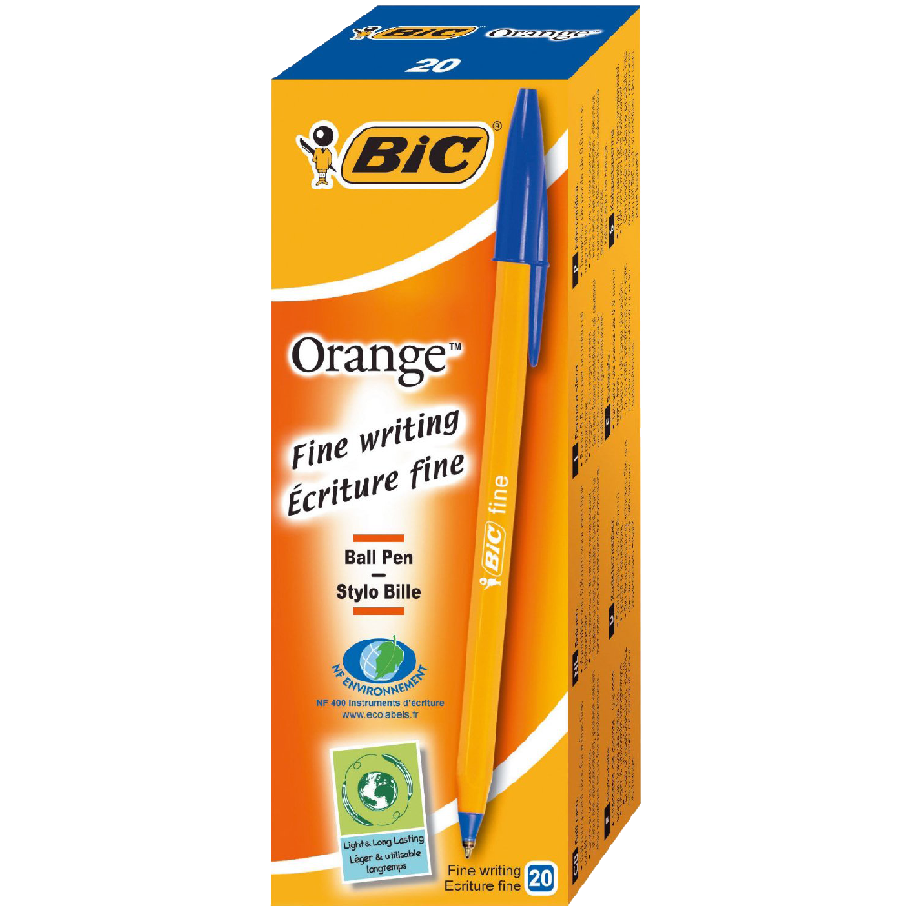 BiC Cristal Fine Ball Pen Orange Green