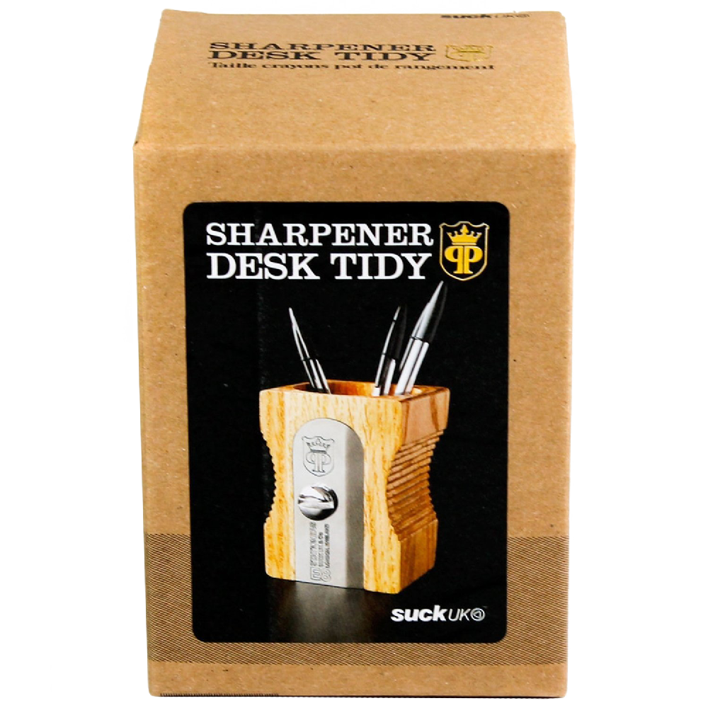 SUCK UK Pencil Sharpener Desk Tidy Natural
